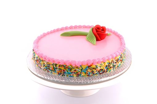 Strawberry Hard Icing Cake